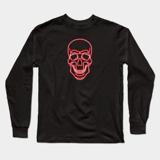 skull, neon sign Long Sleeve T-Shirt
